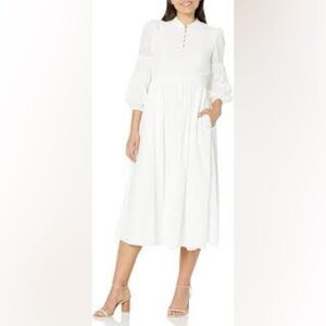 Likely NWY Vika Cotton Eyelet Midi Dress White Size 14